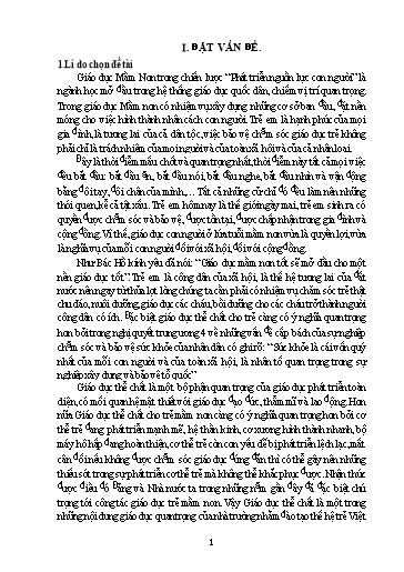 Sáng kiến kinh nghiệm Một số biện pháp nâng cao chất lượng Giáo dục thể chất cho trẻ 5- 6 tuổi ở trường Mầm non