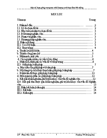 Sáng kiến kinh nghiệm Một số biện pháp nâng cao chất lượng sinh hoạt Sao Nhi đồng
