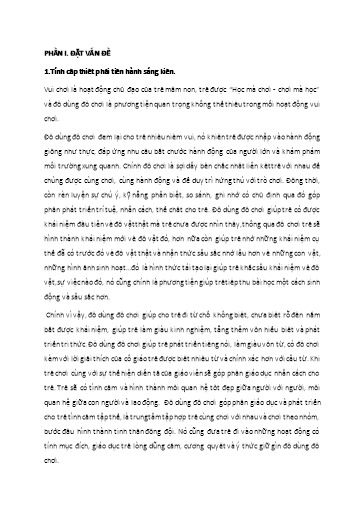 Sáng kiến kinh nghiệm Một số biện pháp sử dụng hiệu quả đồ dùng đồ chơi cho trẻ 3-4 tuổi trong Trường Mầm non