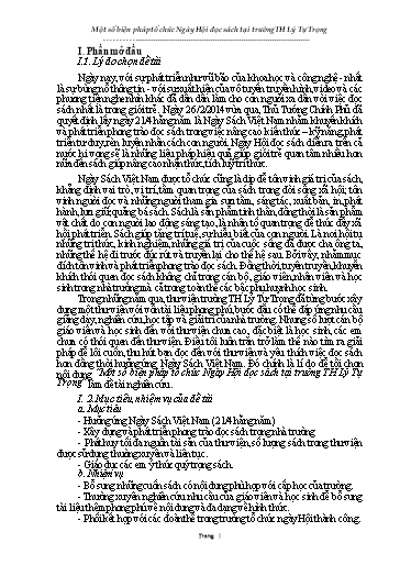 Sáng kiến kinh nghiệm Một số biện pháp tổ chức Ngày Hội đọc sách tại trường TH Lý Tự Trọng