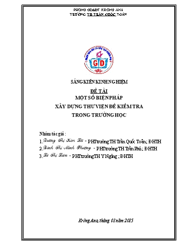Sáng kiến kinh nghiệm Một số biện pháp xây dựng thư viện đề kiểm tra trong Trường Tiểu học