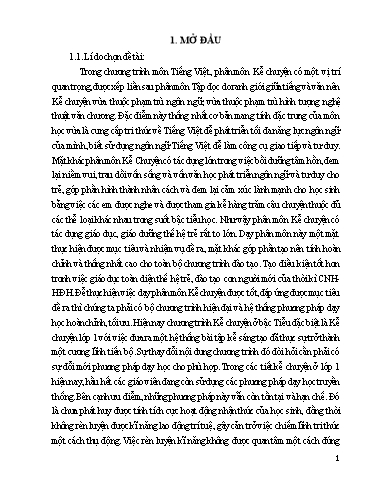 Sáng kiến kinh nghiệm Một số giải pháp dạy môn Kể chuyện sáng tạo cho học sinh Lớp 1