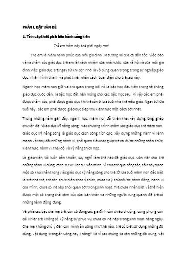 Sáng kiến kinh nghiệm Một vài biện pháp giáo dục kỹ năng sống cho trẻ 24 - 36 tháng ở Trường Mầm non