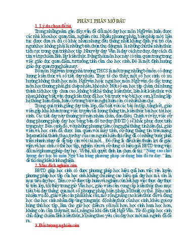 Sáng kiến kinh nghiệm Nâng cao chất lượng dạy học bộ môn Ngữ Văn bằng phương pháp sử dụng bản đồ tư duy