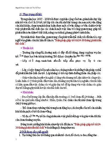 Báo cáo Biện pháp giúp trẻ từ 24-36 tháng phát triển thể chất