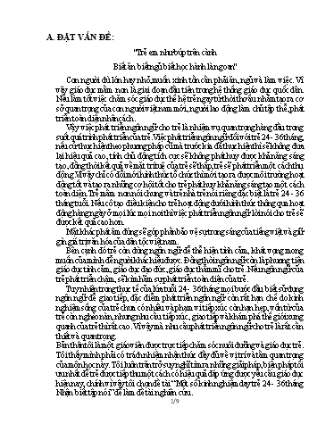 Báo cáo Biện pháp Một số kinh nghiệm dạy trẻ 24 - 36 tháng Nhận biết tập nói