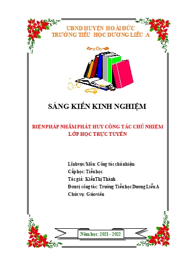 Báo cáo Biện pháp nhằm phát huy công tác chủ nhiệm lớp học trực tuyến