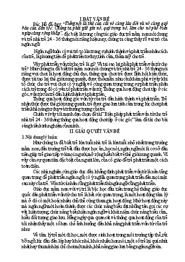 Báo cáo Biện pháp Phát triển vốn từ cho trẻ nhà trẻ 24 - 36 tháng thông qua hoạt động chơi tập ở các góc