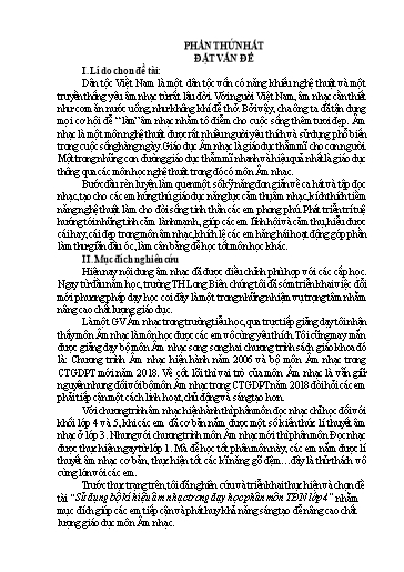 Báo cáo Biện pháp Sử dụng bộ kí hiệu âm nhạc trong dạy học phân môn TĐN Lớp 4