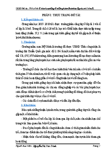 Báo cáo Biện pháp tổ chức hoạt động vẽ nhằm phát triển tính tự lập của trẻ 5-6 tuổi
