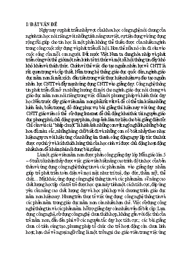 Báo cáo Biện pháp Ứng dụng công nghệ thông tin trong việc dạy trẻ Mẫu giáo 5 – 6 tuổi