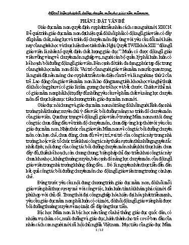 Sáng kiến kinh nghiệm Biện pháp bồi dưỡng chuyên môn cho đội ngũ giáo viên Mầm Non