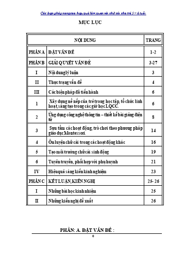 Sáng kiến kinh nghiệm Các biện pháp nâng cao hiệu quả làm quen chữ cái cho trẻ 5 – 6 tuổi