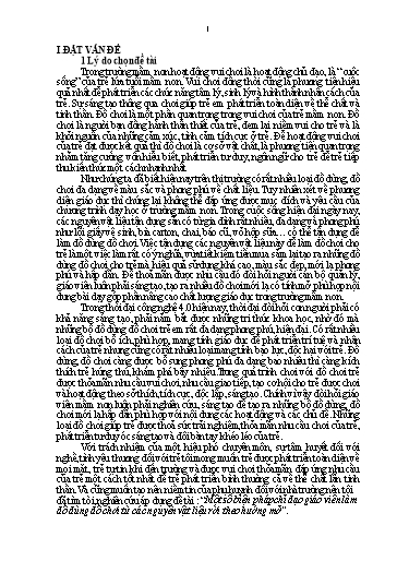 Sáng kiến kinh nghiệm Một số biện pháp chỉ đạo giáo viên làm đồ dùng đồ chơi từ các nguyên vật liệu rời theo hướng mở