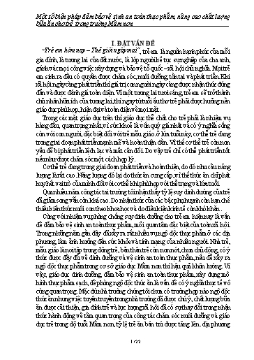Sáng kiến kinh nghiệm Một số biện pháp đảm bảo vệ sinh an toàn thực phẩm, nâng cao chất lượng bữa ăn cho trẻ trong trường Mầm Non