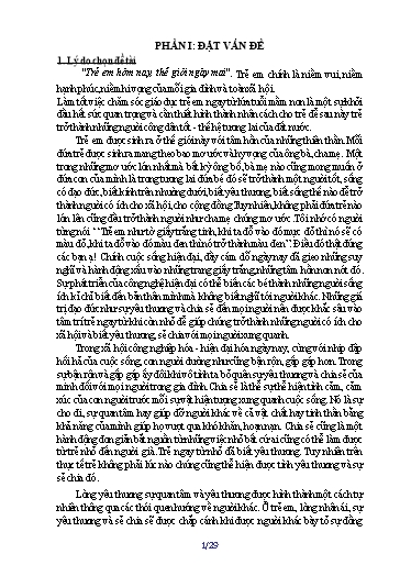 Sáng kiến kinh nghiệm Một số biện pháp dạy trẻ 24-36 tháng biết quan tâm và yêu thương mọi người xung quanh