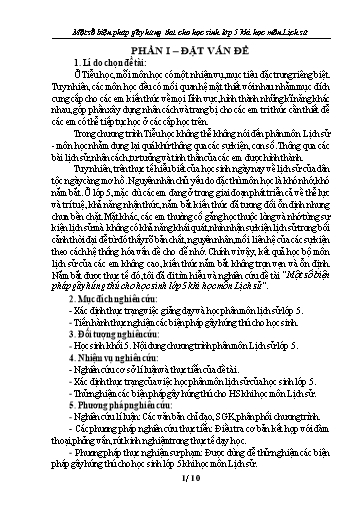 Sáng kiến kinh nghiệm Một số biện pháp gây hứng thú cho học sinh Lớp 5 khi học môn Lịch sử