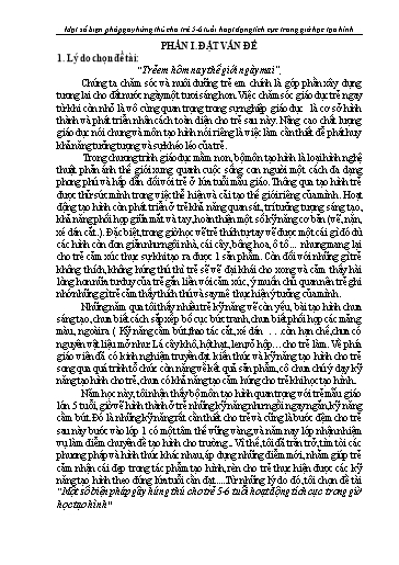Sáng kiến kinh nghiệm Một số biện pháp gây hứng thú cho trẻ 5-6 tuổi hoạt động tích cực trong giờ học tạo hình
