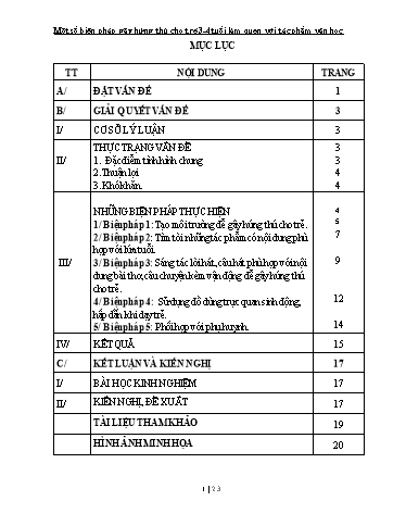 Sáng kiến kinh nghiệm Một số biện pháp gây hứng thú cho trẻ 3-4 tuổi làm quen với tác phẩm văn học