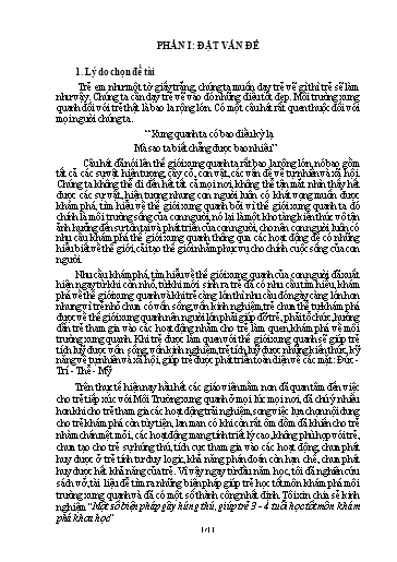 Sáng kiến kinh nghiệm Một số biện pháp gây hứng thú, giúp trẻ 3 - 4 tuổi học tốt môn Khám Phá Khoa Học