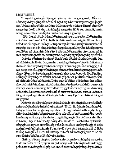 Sáng kiến kinh nghiệm Một số biện pháp giáo dục kỹ năng sống cho trẻ 5-6 tuổi trong Trường Mầm Non
