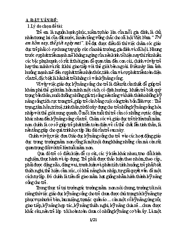 Sáng kiến kinh nghiệm Một số biện pháp giáo dục kỹ năng sống cho trẻ 4-5 tuổi