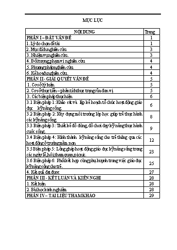 Sáng kiến kinh nghiệm Một số biện pháp giáo dục kỹ năng thực hành cuộc sống cho trẻ Mẫu giáo bé 3 - 4 tuổi