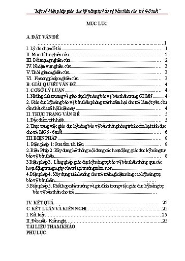 Sáng kiến kinh nghiệm Một số biện pháp giáo dục kỹ năng tự bảo vệ bản thân cho trẻ 4-5 tuổi