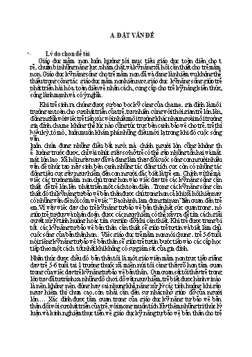 Sáng kiến kinh nghiệm Một số biện pháp giáo dục kỹ năng tự bảo vệ bản thân cho trẻ Mẫu giáo 5-6 tuổi