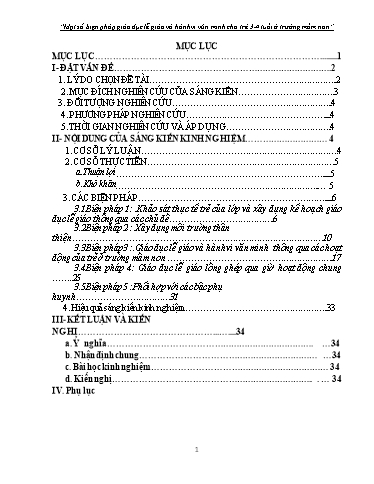 Sáng kiến kinh nghiệm Một số biện pháp giáo dục lễ giáo và hành vi văn minh cho trẻ 3-4 tuổi ở trường Mầm Non