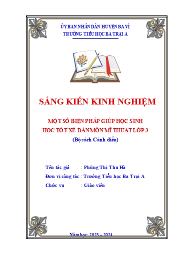 Sáng kiến kinh nghiệm Một số biện pháp giúp học sinh học tốt xé, dán môn Mĩ thuật Lớp 3