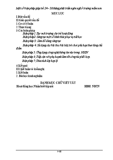 Sáng kiến kinh nghiệm Một số biện pháp giúp trẻ 24-36 tháng phát triển ngôn ngữ ở trường Mầm Non