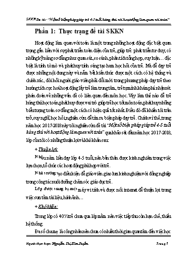 Sáng kiến kinh nghiệm Một số biện pháp giúp trẻ 4-5 tuổi hứng thú với hoạt động làm quen với toán