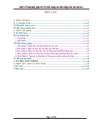 Sáng kiến kinh nghiệm Một số biện pháp giúp trẻ 4-5 tuổi nâng cao khả năng cảm thụ văn học