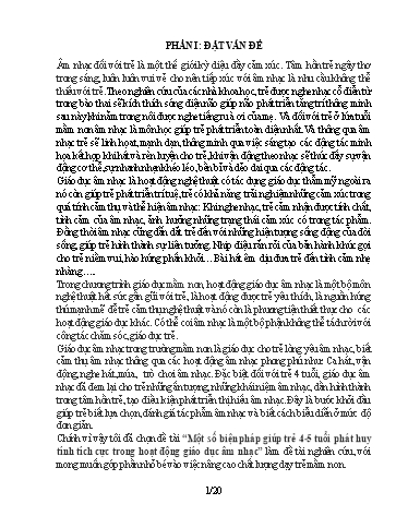 Sáng kiến kinh nghiệm Một số biện pháp giúp trẻ 4-5 tuổi phát huy tính tích cực trong hoạt động giáo dục âm nhạc