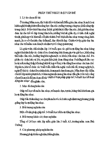 Sáng kiến kinh nghiệm Một số biện pháp giúp trẻ 5-6 tuổi học tốt hoạt động âm nhạc