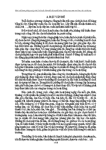 Sáng kiến kinh nghiệm Một số biện pháp giúp trẻ 5-6 tuổi làm đồ dùng đồ chơi bằng vật liệu phế thải