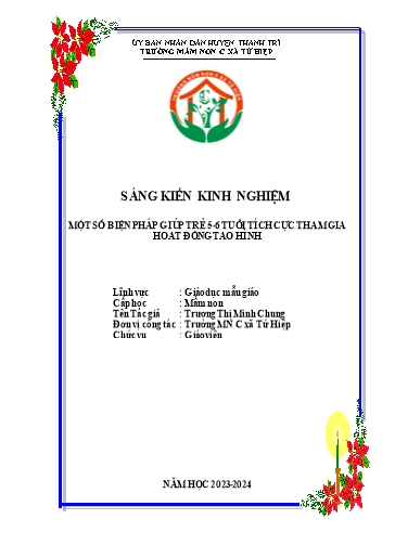 Sáng kiến kinh nghiệm Một số biện pháp giúp trẻ 5- 6 tuổi tích cực tham gia hoạt động tạo hình