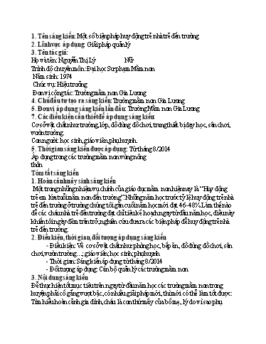 Sáng kiến kinh nghiệm Một số biện pháp huy động trẻ nhà trẻ đến trường