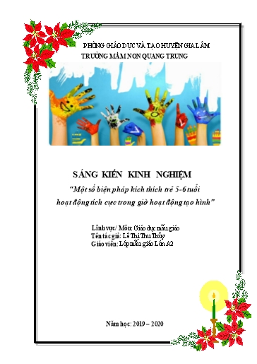 Sáng kiến kinh nghiệm Một số biện pháp kích thích trẻ 5-6 tuổi hoạt động tích cực trong giờ hoạt động tạo hình