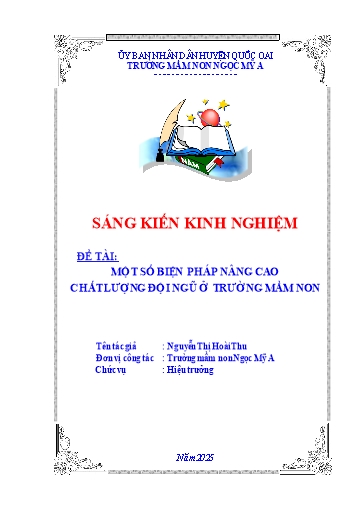 Sáng kiến kinh nghiệm Một số biện pháp nâng cao chất lượng đội ngũ ở trường Mầm non