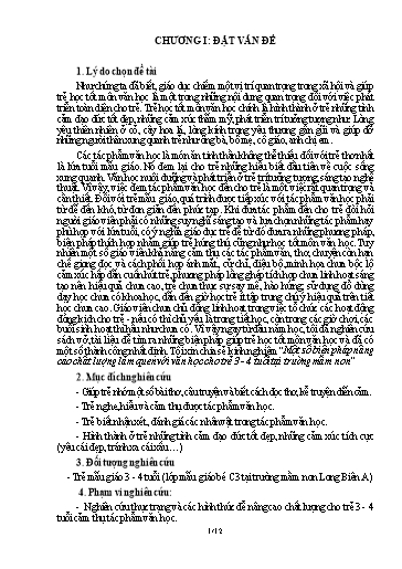 Sáng kiến kinh nghiệm Một số biện pháp nâng cao chất lượng làm quen với văn học cho trẻ 3 - 4 tuổi tại trường Mầm Non