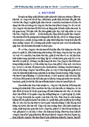 Sáng kiến kinh nghiệm Một số biện pháp nâng cao hiệu quả công tác văn thư - Lưu trữ tại Trường Mầm Non