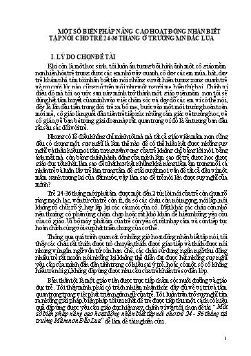 Sáng kiến kinh nghiệm Một số biện pháp nâng cao hoạt động nhận biết tập nói cho trẻ 24 - 36 tháng tại trường Mầm non Đắc Lua