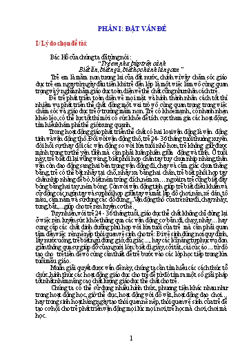 Sáng kiến kinh nghiệm Một số biên pháp nhằm nâng cao chất lượng phát triển thể chất cho trẻ 24-36 tháng