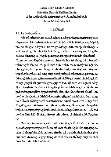 Sáng kiến kinh nghiệm Một số biện pháp phát huy hiệu quả việc tổ chức cho trẻ 5-6 tuổi đóng kịch