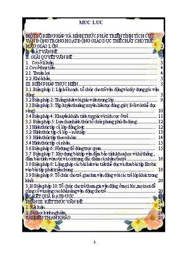 Sáng kiến kinh nghiệm Một số biện pháp phát huy tính tích cực vận động trong giáo dục thể chất của trẻ Mẫu giáo lớn