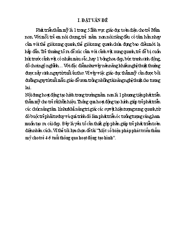 Sáng kiến kinh nghiệm Một số biện pháp phát triển thẩm mỹ cho trẻ 4-5 tuổi thông qua hoạt động tạo hình
