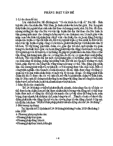 Sáng kiến kinh nghiệm Một số biện pháp phát triển vận động cho trẻ 24- 36 tháng