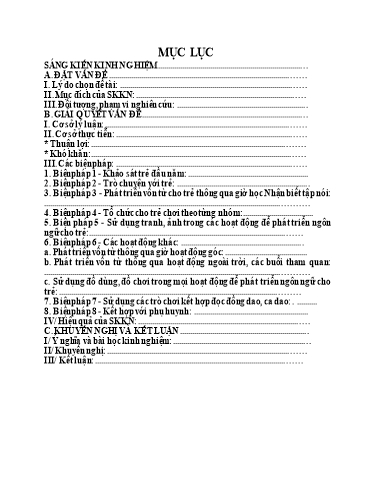 Sáng kiến kinh nghiệm Một số biện pháp phát triển vốn từ cho trẻ 24 – 36 tháng tuổi